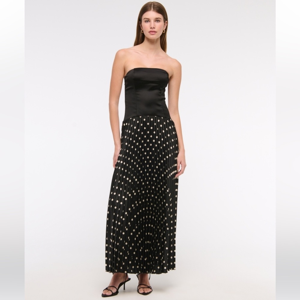 Abercrombie Giselle Drop Waist Maxi Dress Polka Dot